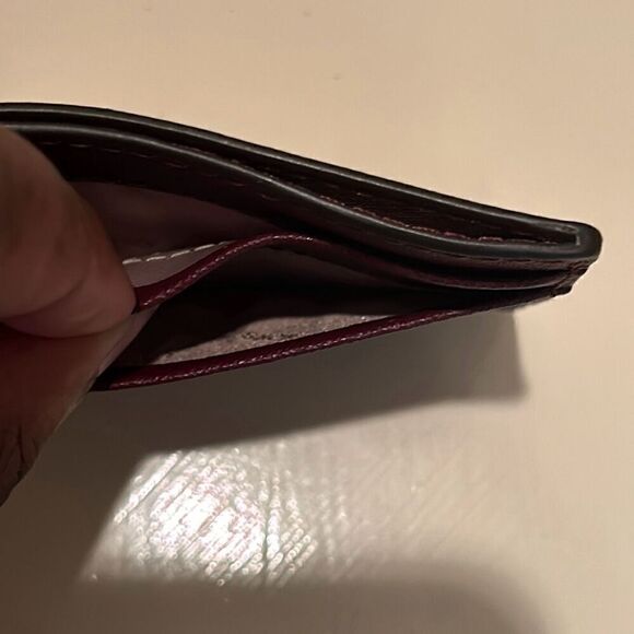 Michael Kors Credit Card And ID Holder Dark Burgundy Leather Classy Minimalist - Picture 9 of 9